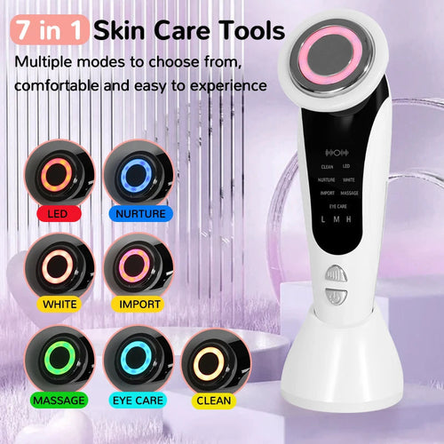 7 in 1 Microcurrent Face Lift Device LED Facial Massager Anti Aging